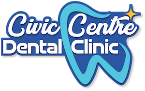 Civic Center Dental Clinic in Moose Jaw white logo